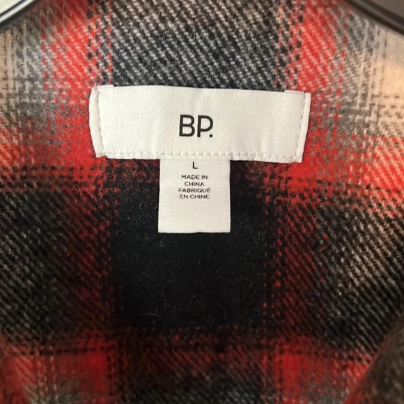 Bp. Plaid Shirt Jacket In Brown-rust Combo. Size Large - Picture 3 of 5